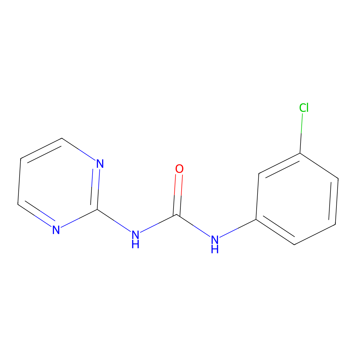 N-(3-Chlorophenyl)-N'-(2-pyrimidinyl)urea molecular structure, CAS 23656-36-2