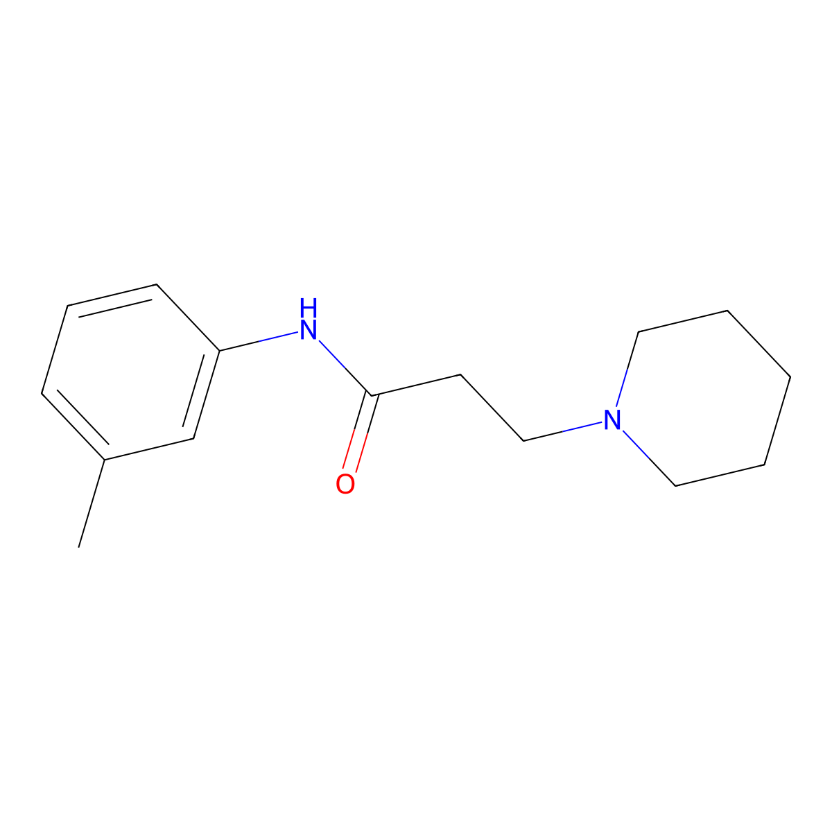 N-(3-methylphenyl)-3-piperidin-1-ylpropanamide molecular structure, CAS 23656-69-1