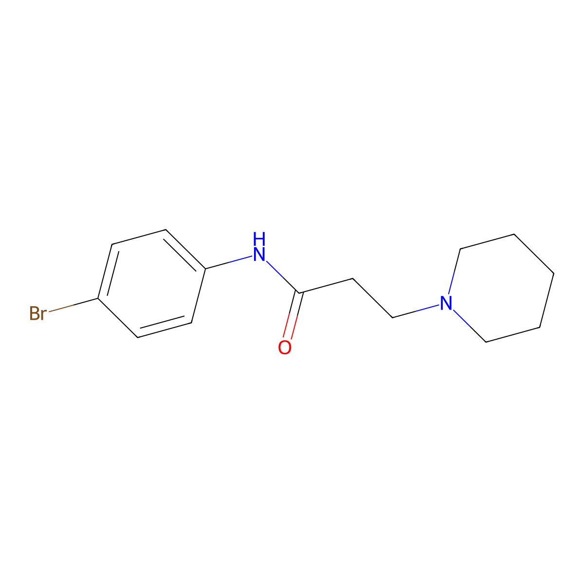 N-(4-bromophenyl)-3-piperidin-1-ylpropanamide molecular structure, CAS 23656-72-6