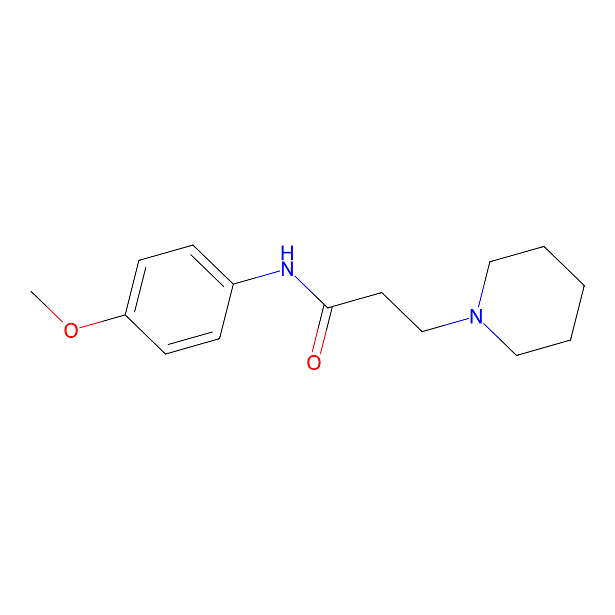 N-(4-methoxyphenyl)-3-(1-piperidinyl)propanamide molecular structure, CAS 23656-73-7