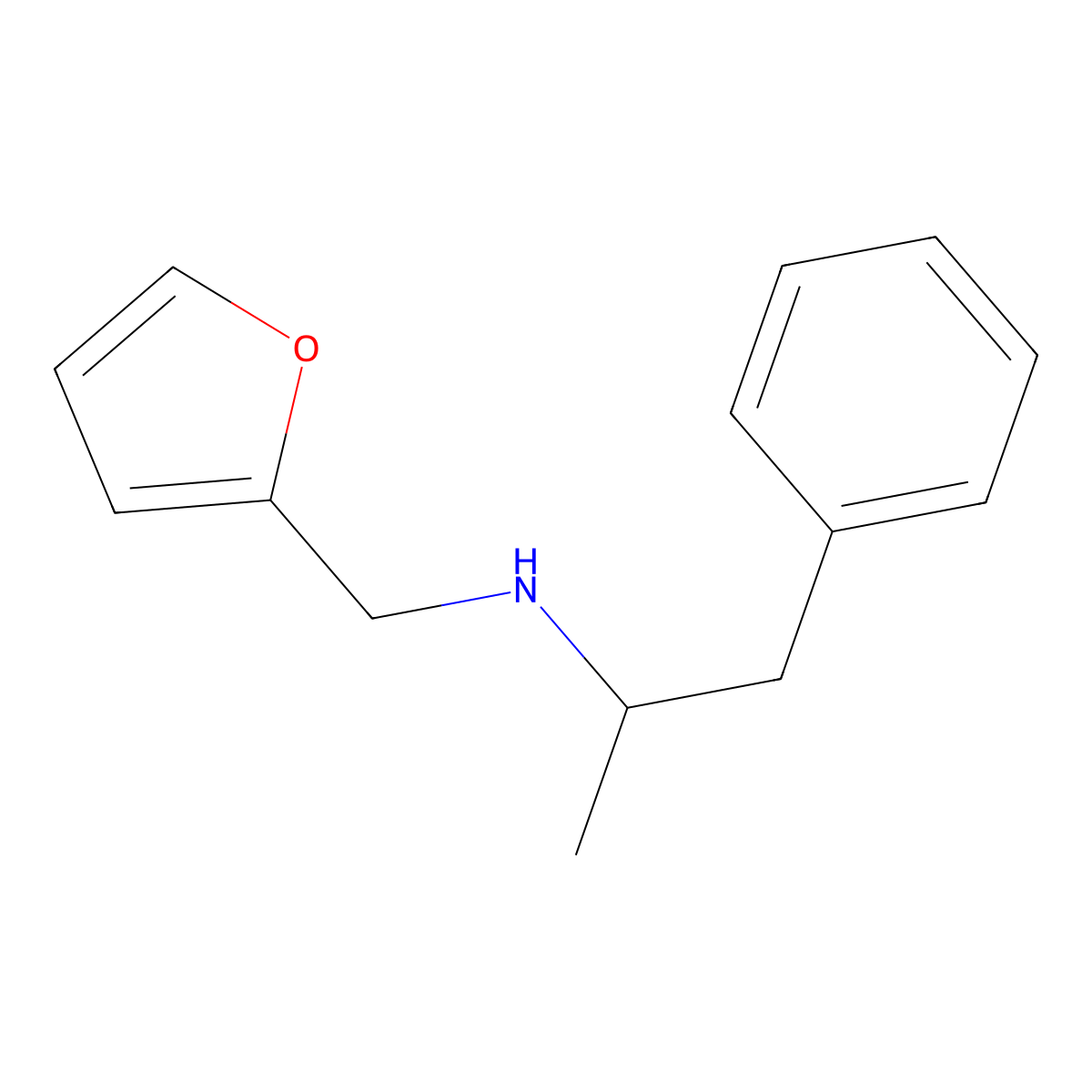 Furfurylamphetamine molecular structure, CAS 23656-74-8
