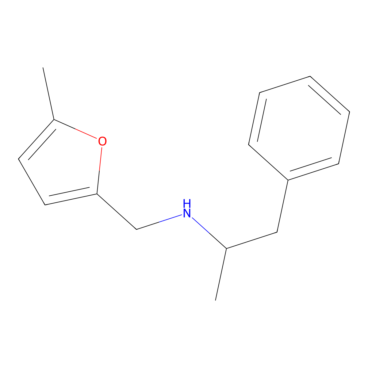 5-Methyl-N-(1-methyl-2-phenylethyl)-2-furanmethanamine molecular structure, CAS 23656-75-9