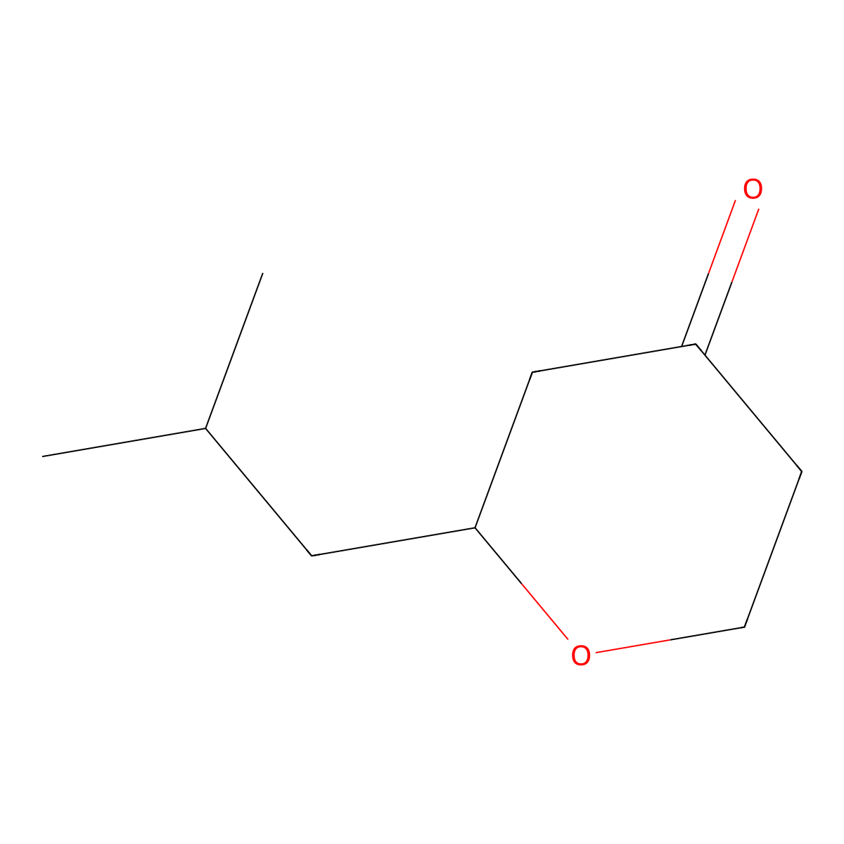 2-(2-Methylpropyl)oxan-4-one molecular structure, CAS 23659-44-1