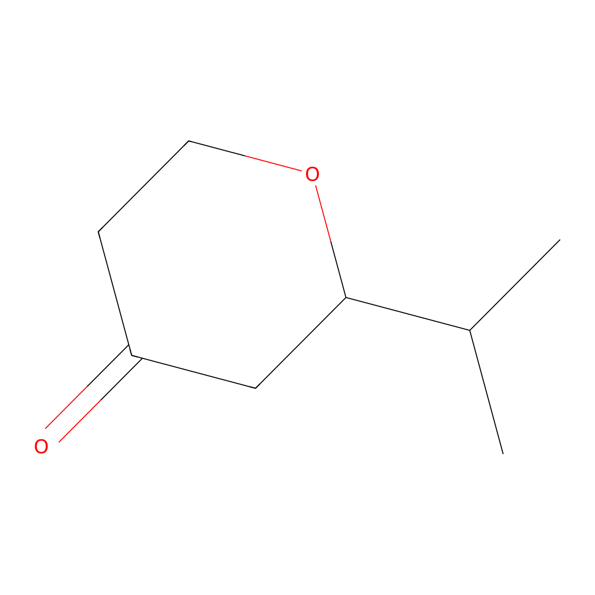 2-(Propan-2-yl)oxan-4-one molecular structure, CAS 23659-45-2