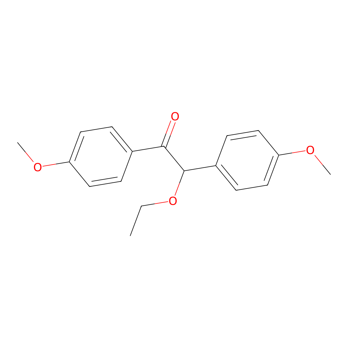 Ethanone, 2-ethoxy-1,2-bis(4-methoxyphenyl)- molecular structure, CAS 23659-80-5