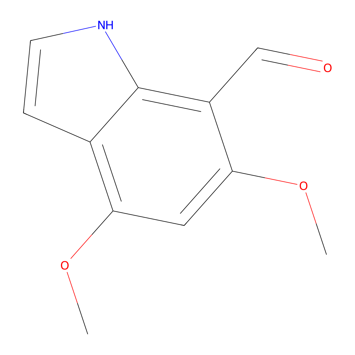 4,6-dimethoxy-1H-indole-7-carbaldehyde molecular structure, CAS 23659-91-8