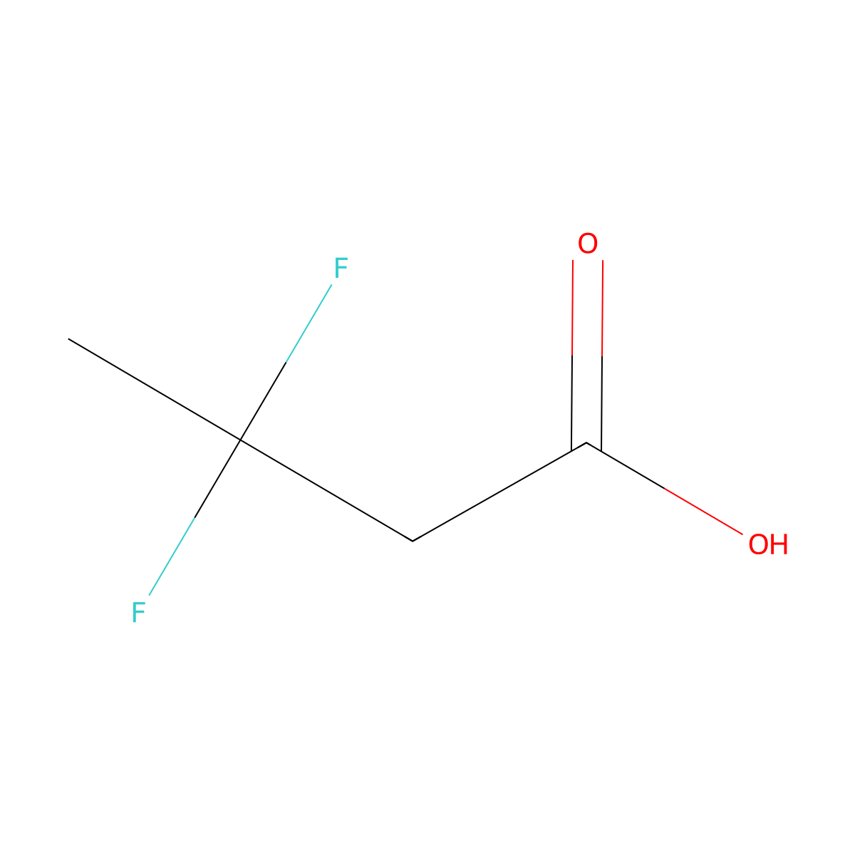 3,3-Difluorobutanoic acid molecular structure, CAS 2366-61-2