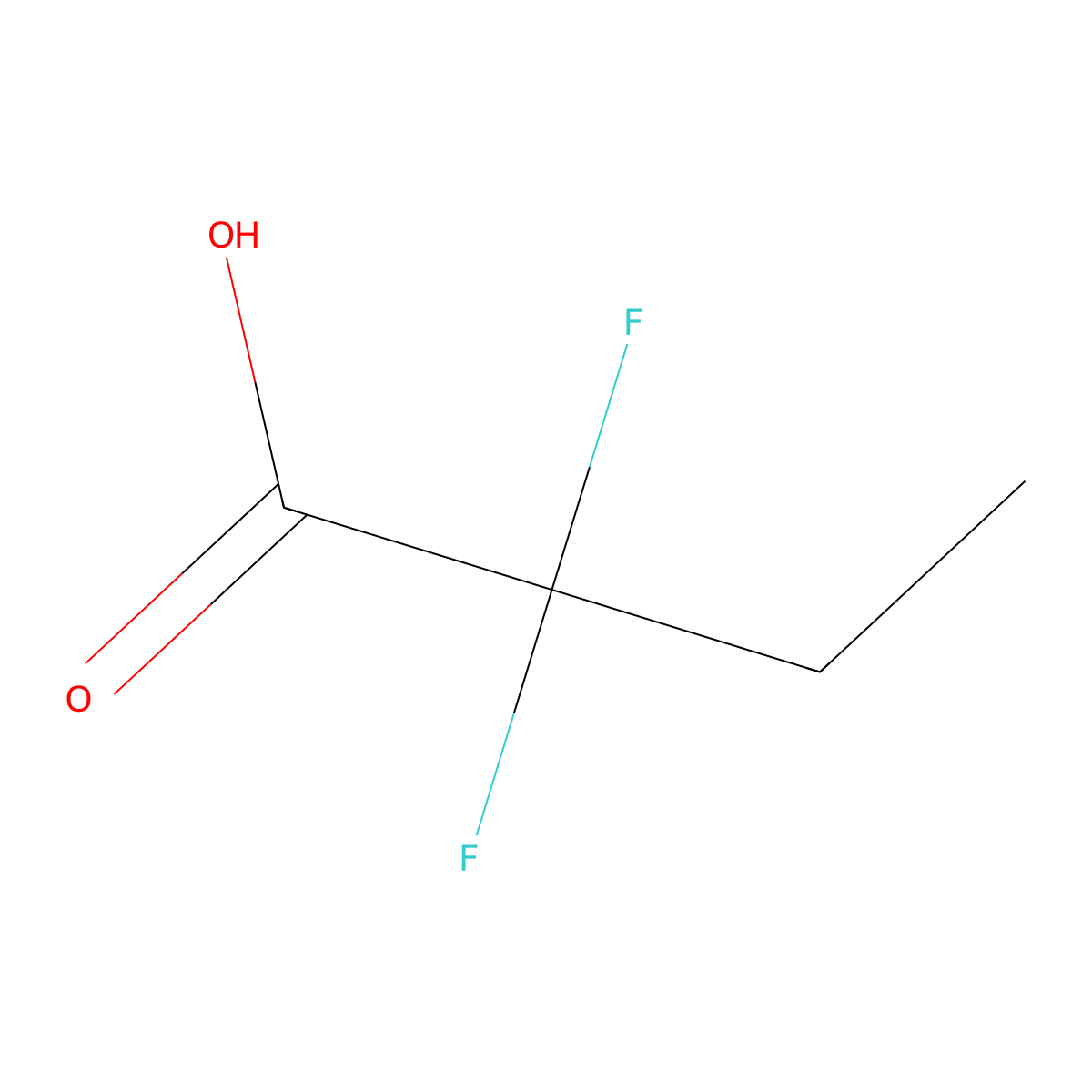 2,2-Difluorobutyric acid molecular structure, CAS 2366-62-3