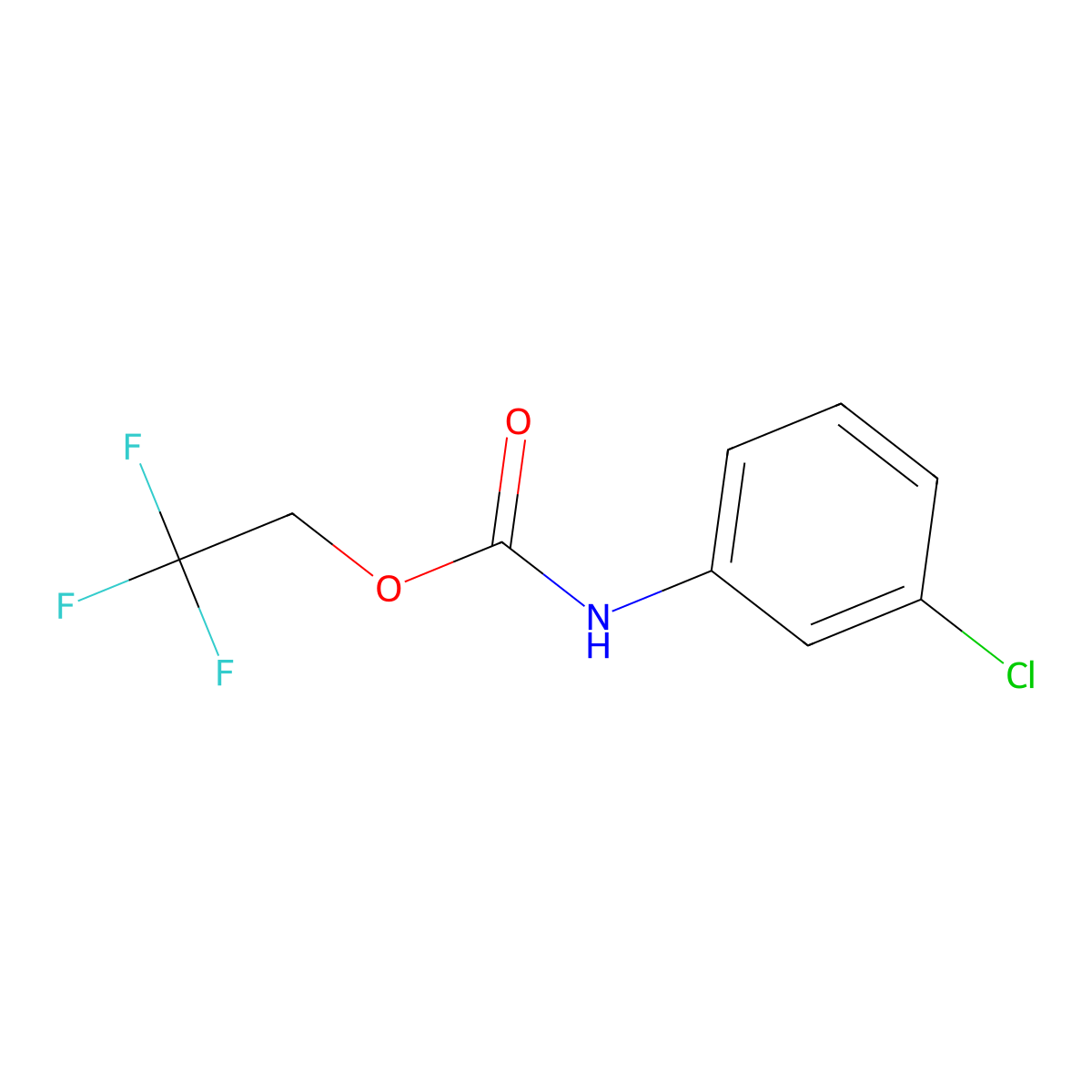 2,2,2-trifluoroethyl N-(3-chlorophenyl)carbamate molecular structure, CAS 2366-82-7