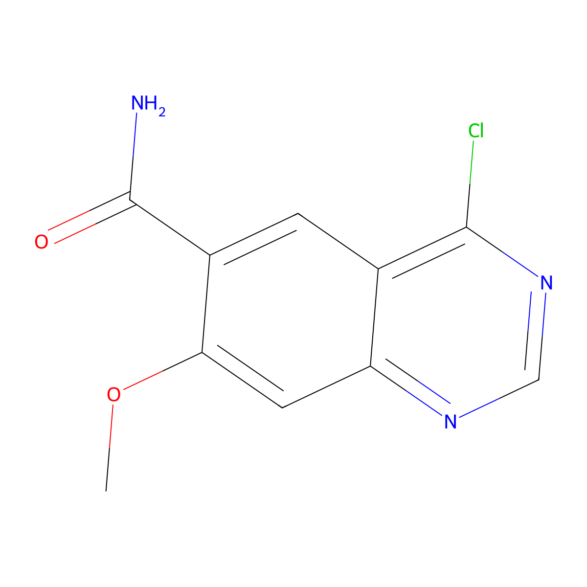 4-Chloro-7-methoxyquinazoline-6-carboxamide molecular structure, CAS 2366148-94-7