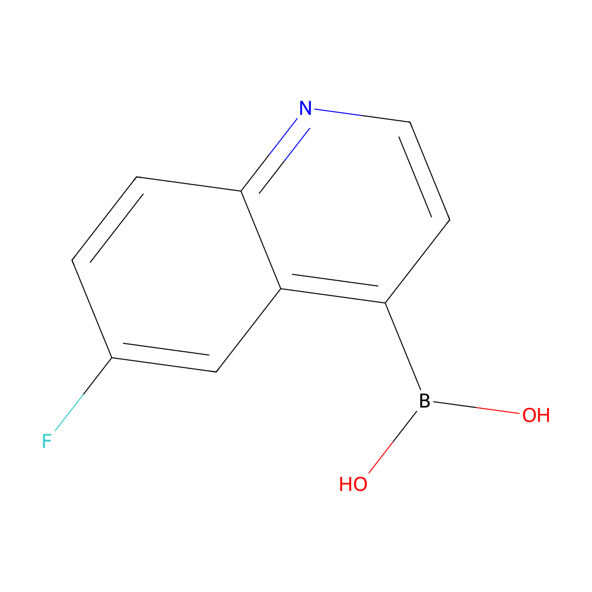 (6-Fluoroquinolin-4-yl)boronic acid molecular structure, CAS 2366150-95-8