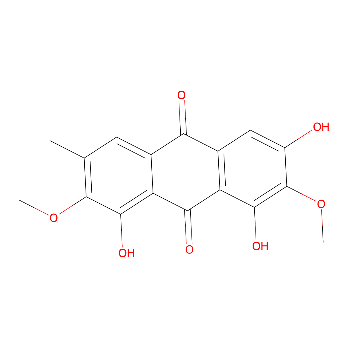 1,6,8-Trihydroxy-2,7-dimethoxy-3-methylanthraquinone molecular structure, CAS 2366153-27-5