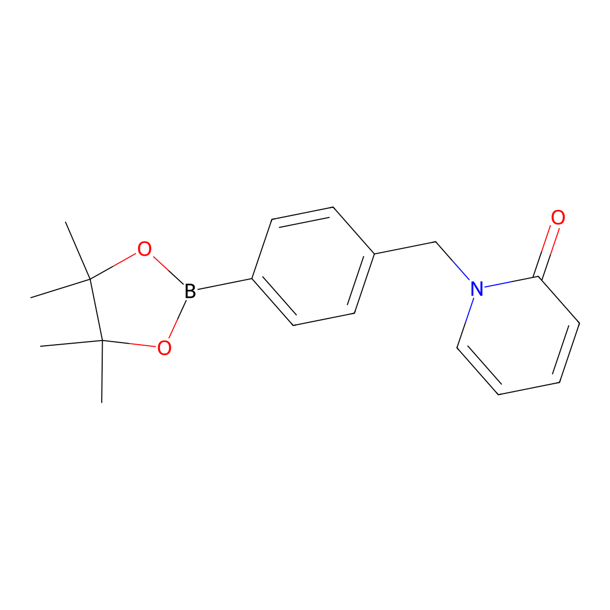 1-[[4-(4,4,5,5-Tetramethyl-1,3,2-dioxaborolan-2-yl)phenyl]methyl]pyridin-2-one molecular structure, CAS 2366169-36-8