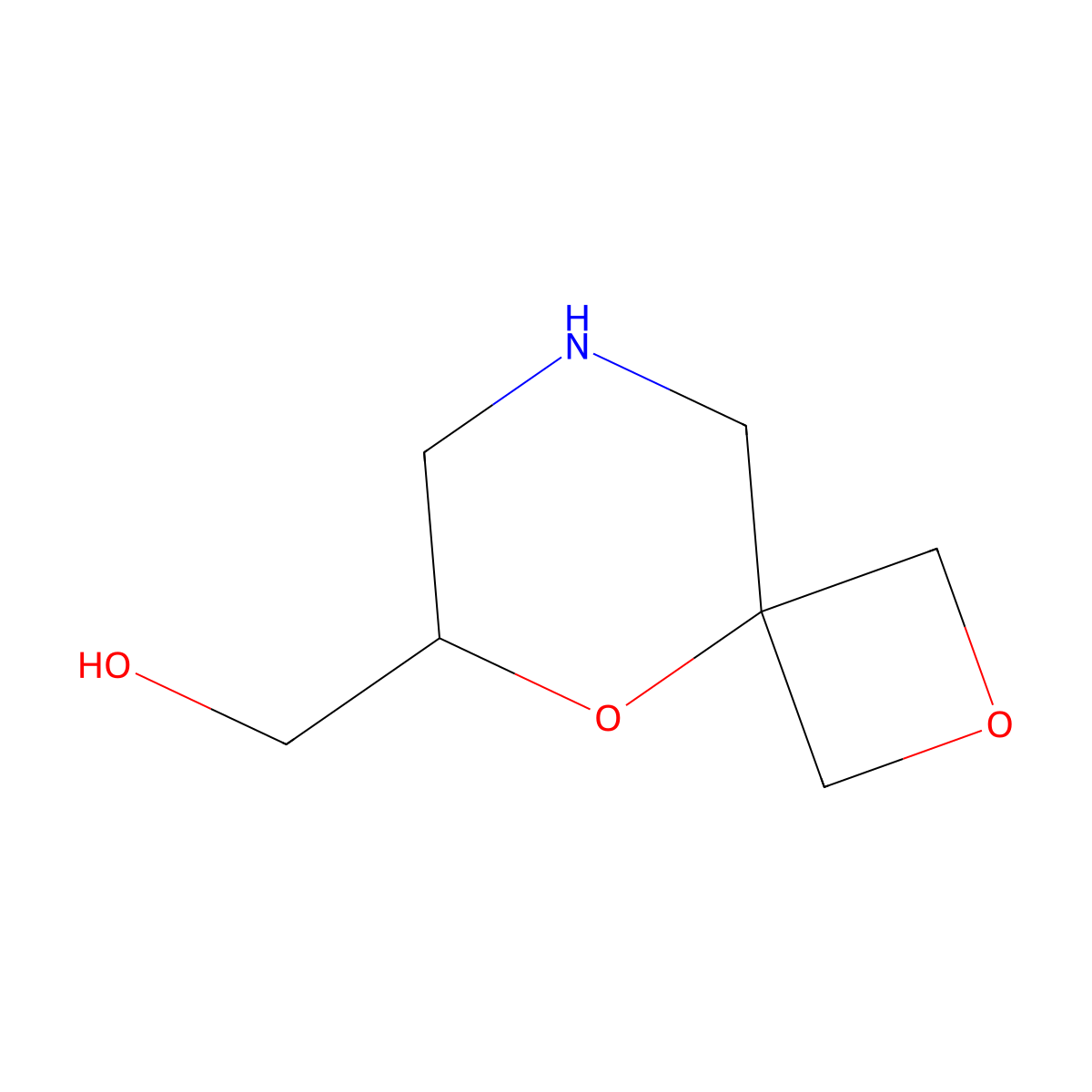 (2,5-Dioxa-8-azaspiro[3.5]nonan-6-yl)methanol molecular structure, CAS 2366180-41-6