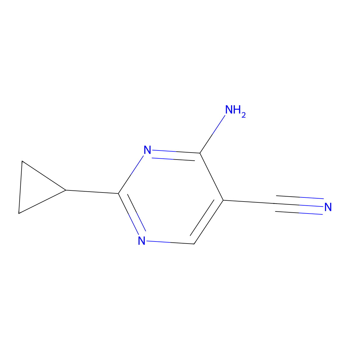 4-Amino-2-cyclopropylpyrimidine-5-carbonitrile molecular structure, CAS 23662-47-7