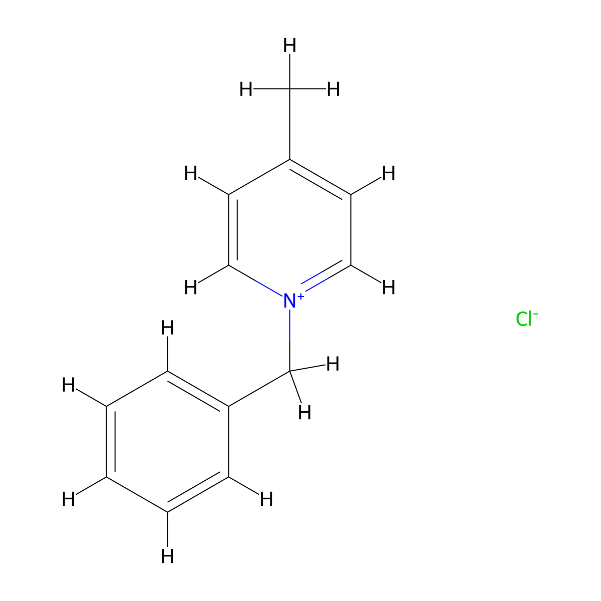 Pyridinium, 4-methyl-1-(phenylmethyl)-, chloride (1:1) molecular structure, CAS 23662-66-0