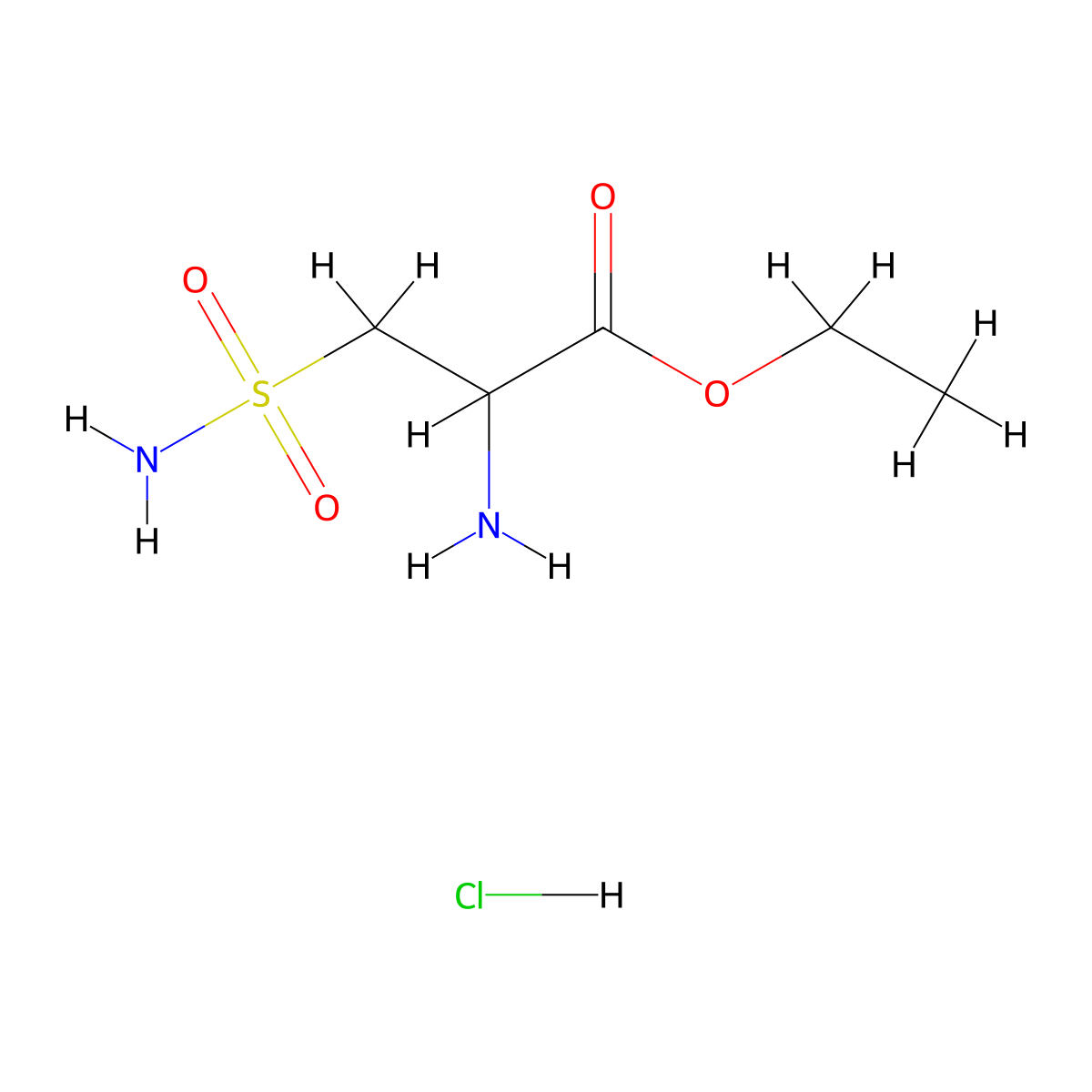 Ethyl 2-amino-3-sulfamoylpropanoate hydrochloride molecular structure, CAS 2366201-24-1