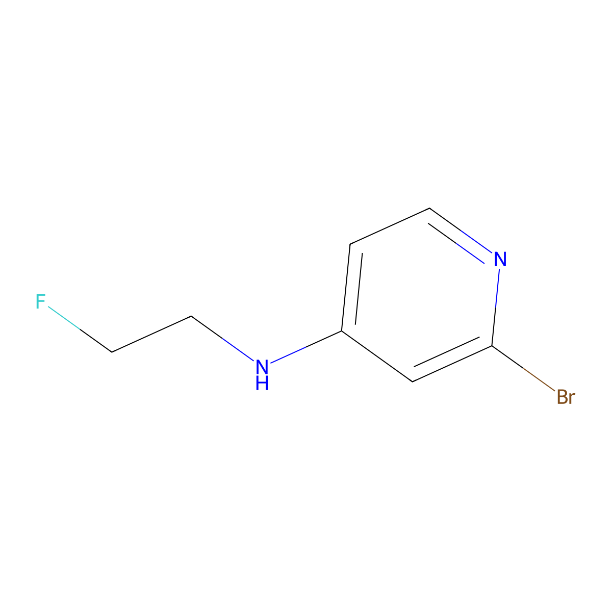4-Pyridinamine, 2-bromo-N-(2-fluoroethyl)- molecular structure, CAS 2366237-13-8