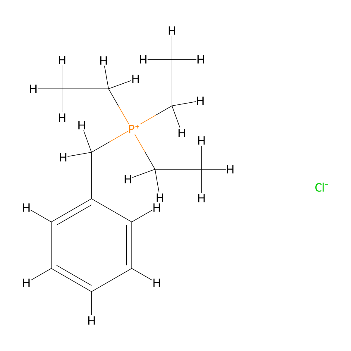 Benzyltriethylphosphonium chloride molecular structure, CAS 23666-92-4