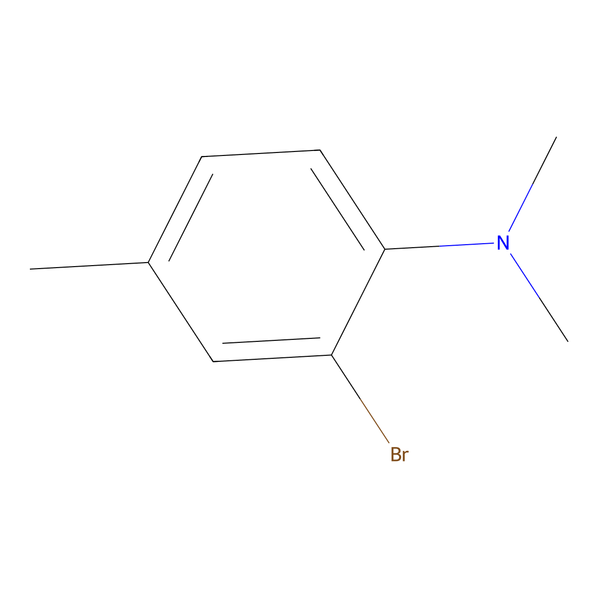 2-Bromo-N,N,4-trimethylaniline molecular structure, CAS 23667-06-3