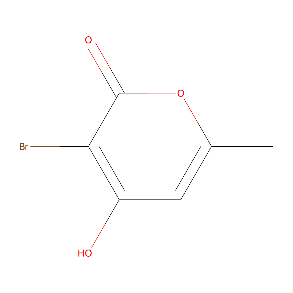 3-Bromo-4-hydroxy-6-methyl-2H-pyran-2-one molecular structure, CAS 23668-07-7