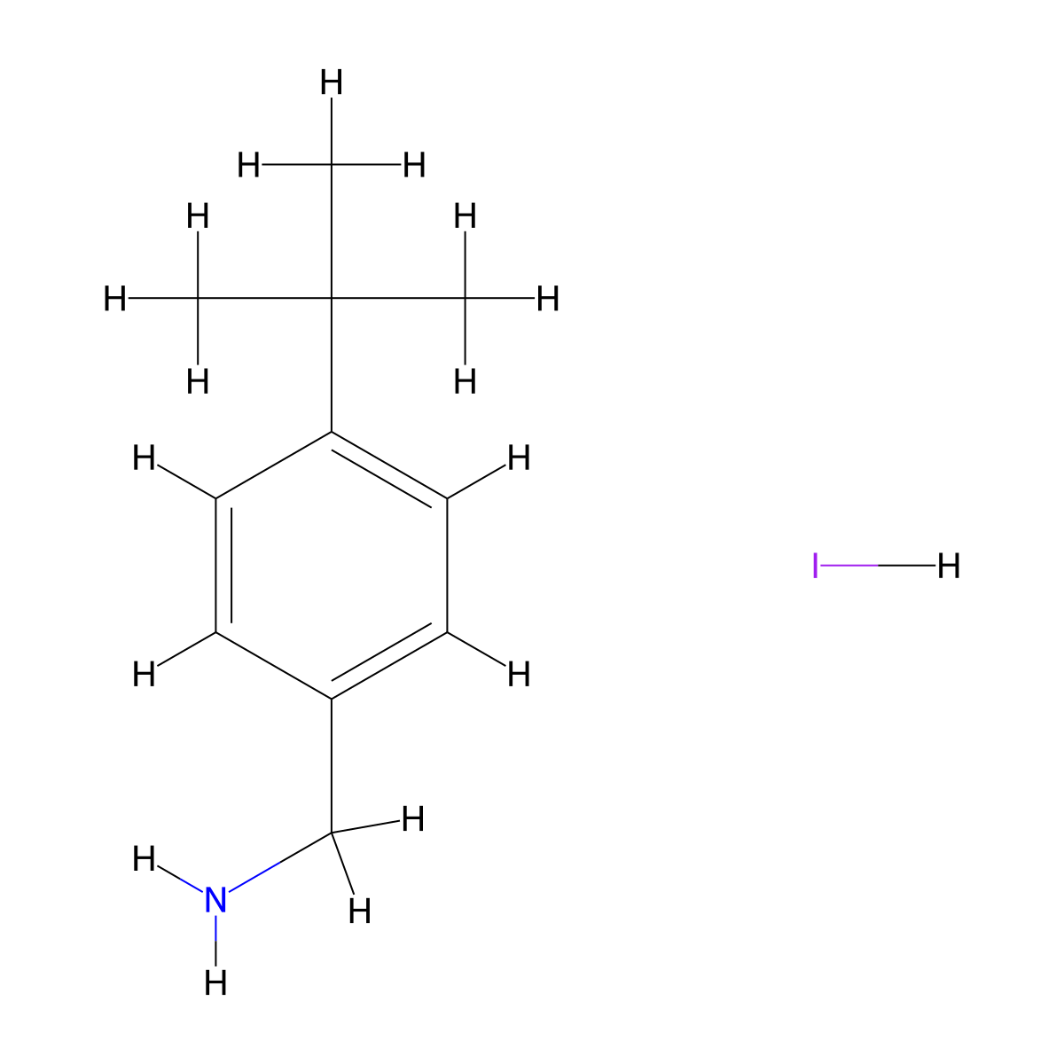 4-Tert-butyl-benzylammonium iodide molecular structure, CAS 2366873-27-8