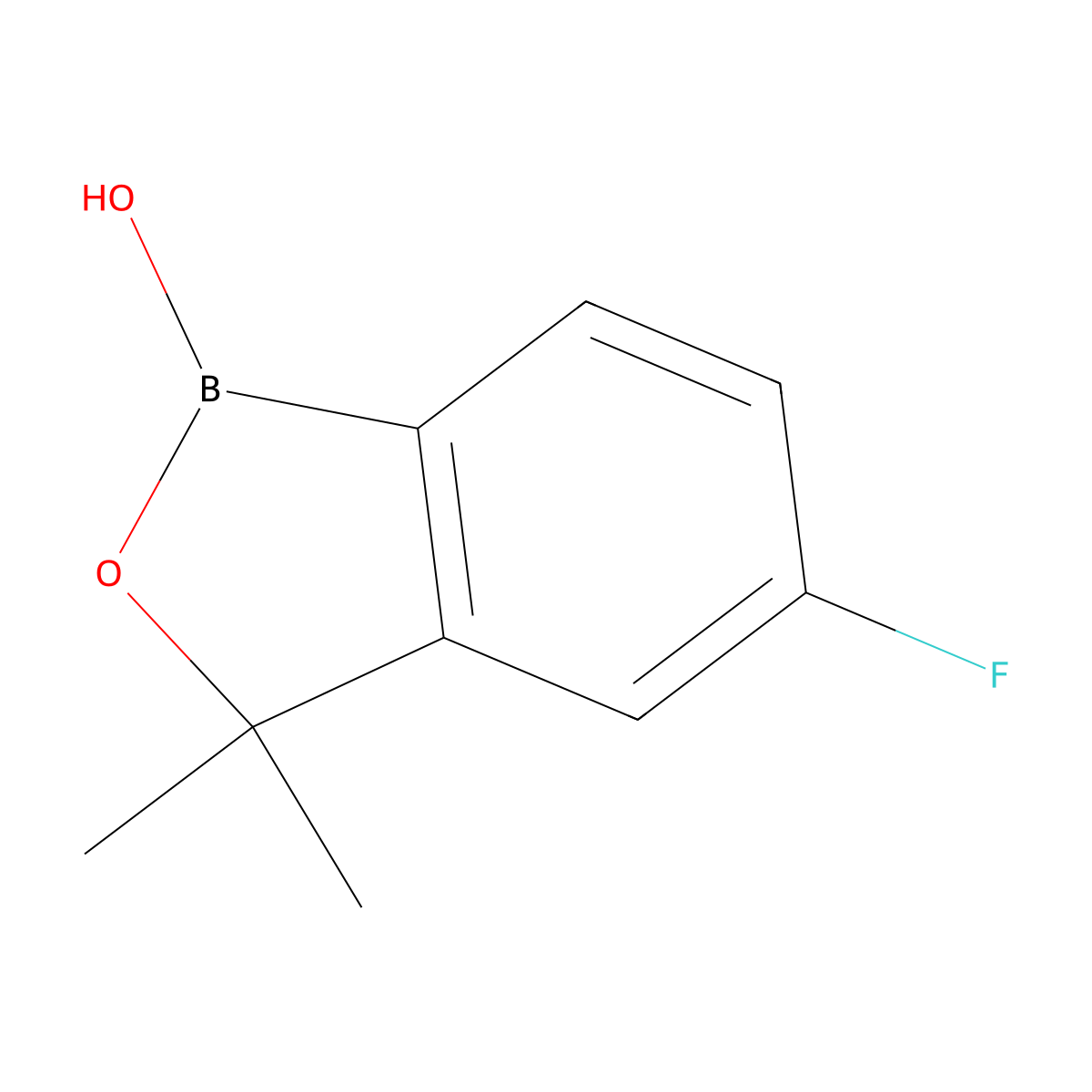 5-Fluoro-3,3-dimethyl-1,3-dihydro-2,1-benzoxaborol-1-ol molecular structure, CAS 2366993-25-9