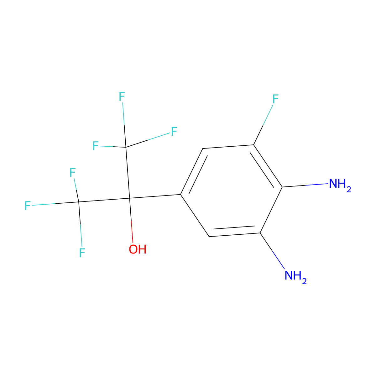 2-(3,4-Diamino-5-fluorophenyl)-1,1,1,3,3,3-hexafluoropropan-2-ol molecular structure, CAS 2366994-07-0