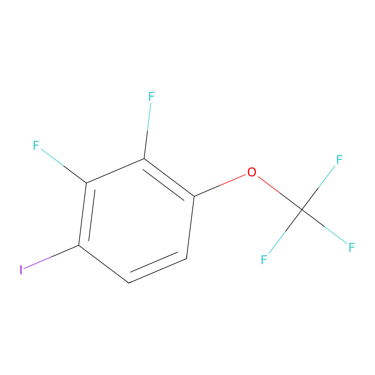 2,3-Difluoro-1-iodo-4-(trifluoromethoxy)benzene molecular structure, CAS 2366994-09-2