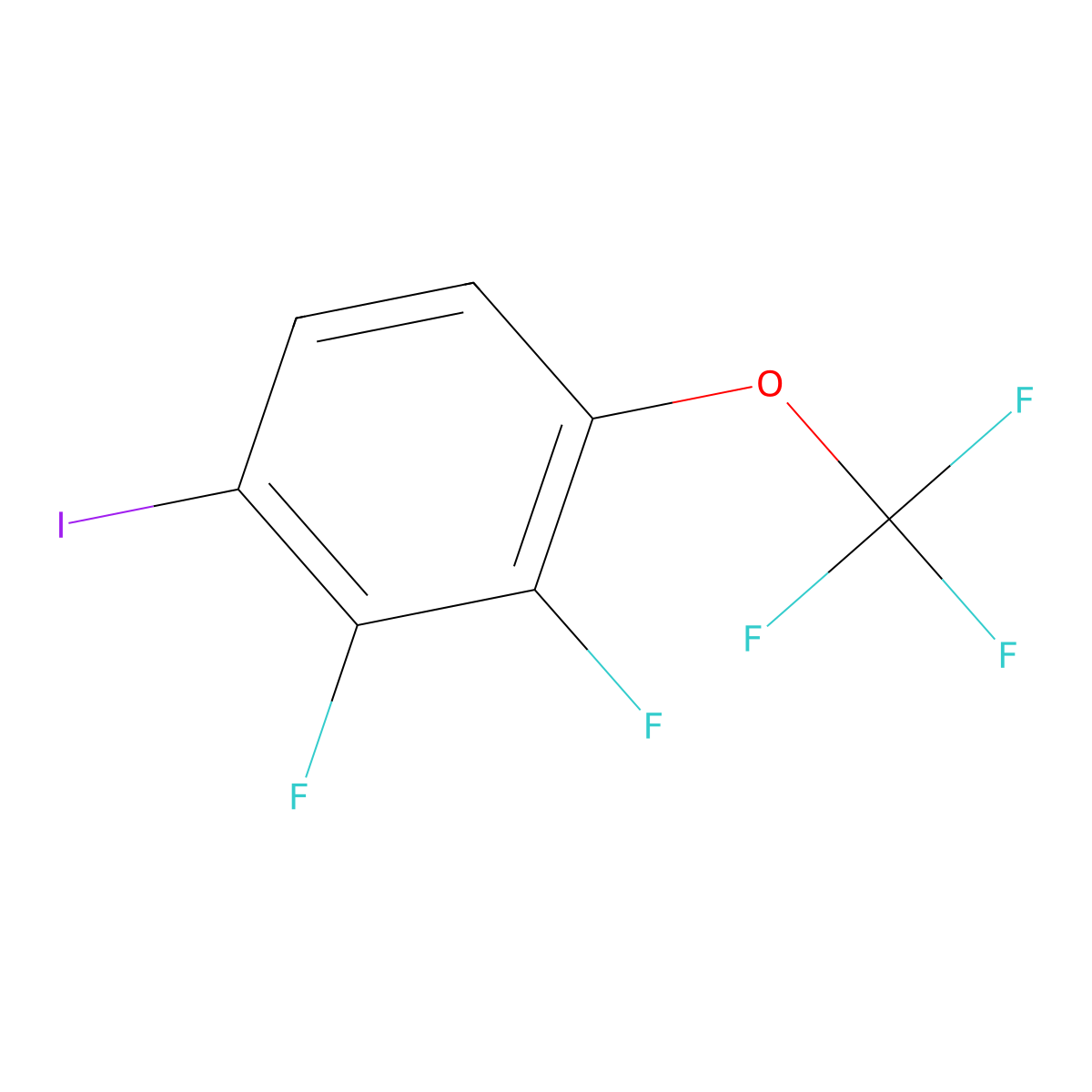 2,3-Difluoro-1-iodo-4-(trifluoromethoxy)benzene molecular structure, CAS 2366994-09-2
