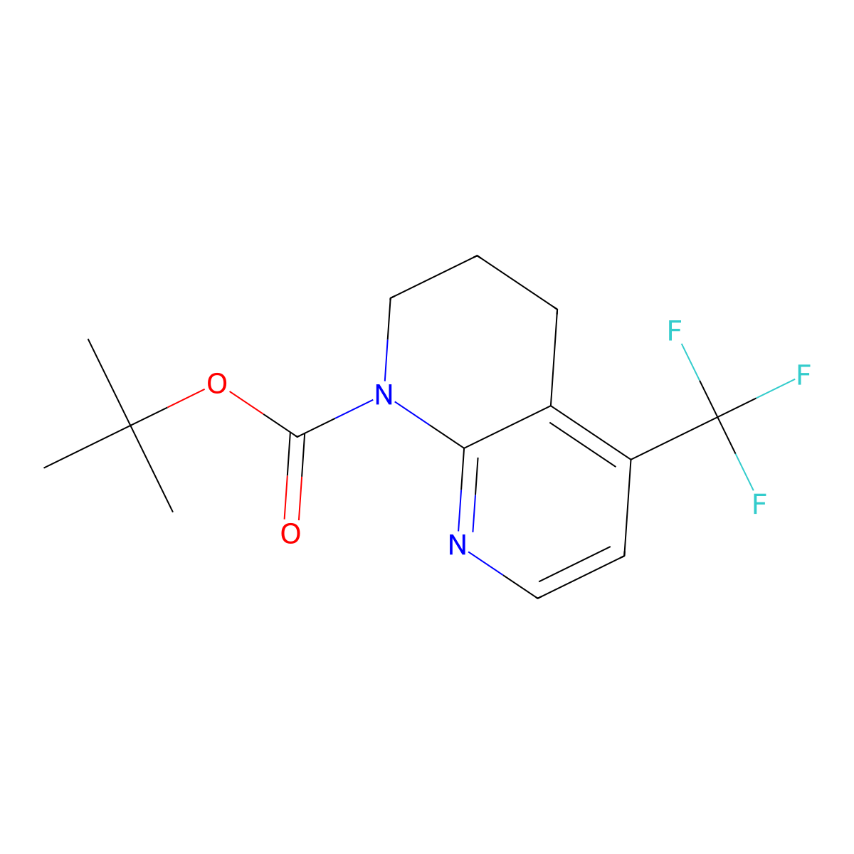 tert-Butyl 5-(trifluoromethyl)-3,4-dihydro-1,8-naphthyridine-1(2H)-carboxylate molecular structure, CAS 2366994-11-6