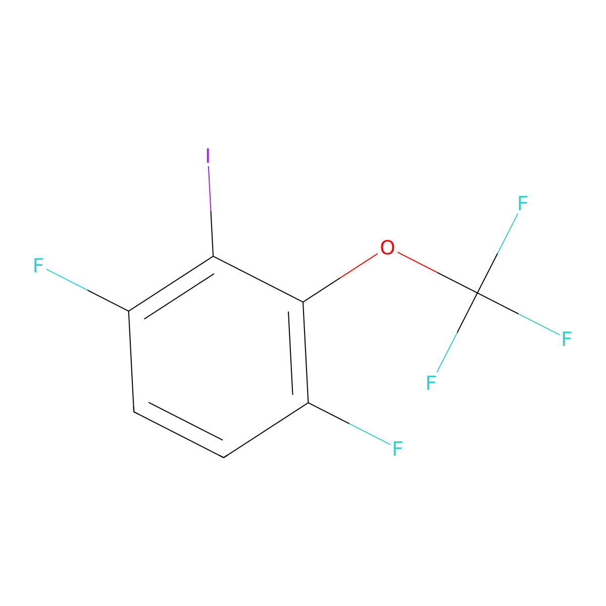 1,4-Difluoro-2-iodo-3-(trifluoromethoxy)benzene molecular structure, CAS 2366994-14-9