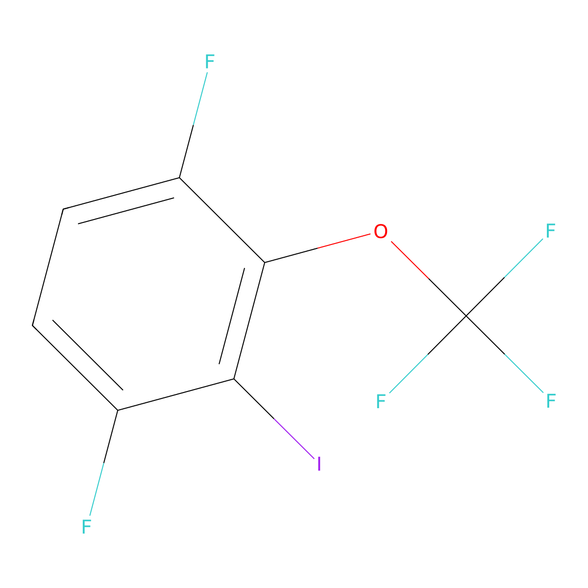 1,4-Difluoro-2-iodo-3-(trifluoromethoxy)benzene molecular structure, CAS 2366994-14-9
