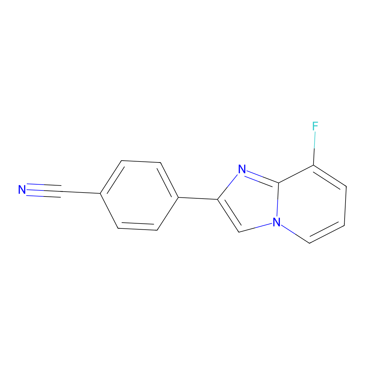 4-(8-Fluoroimidazo[1,2-a]pyridin-2-yl)benzonitrile molecular structure, CAS 2366994-15-0