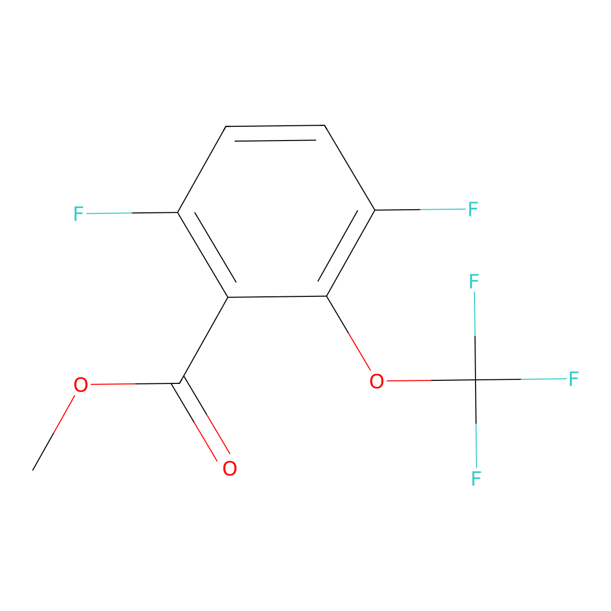 Methyl 3,6-difluoro-2-(trifluoromethoxy)benzoate molecular structure, CAS 2366994-17-2