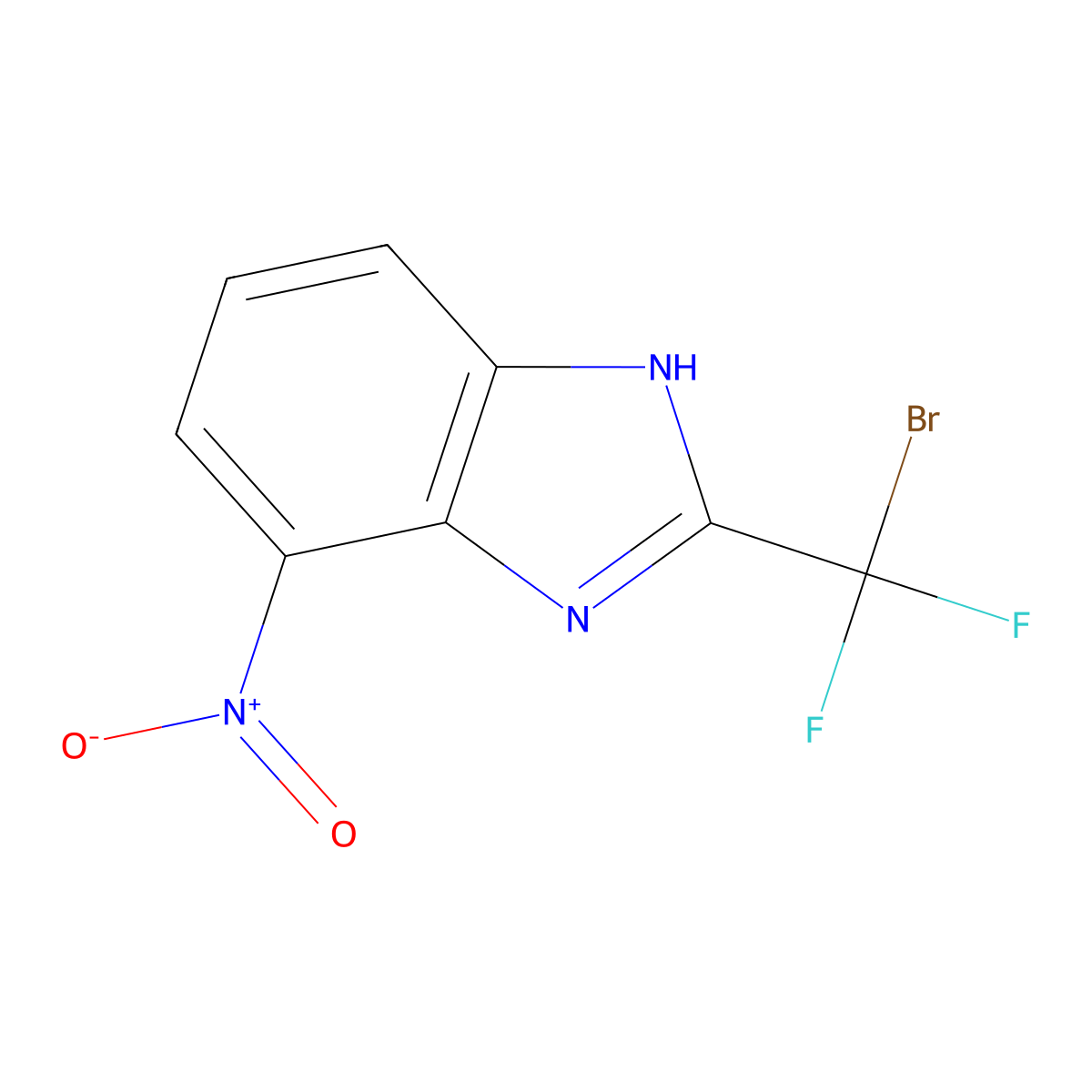2-[Bromo(difluoro)methyl]-4-nitro-1H-benzimidazole molecular structure, CAS 2366994-19-4