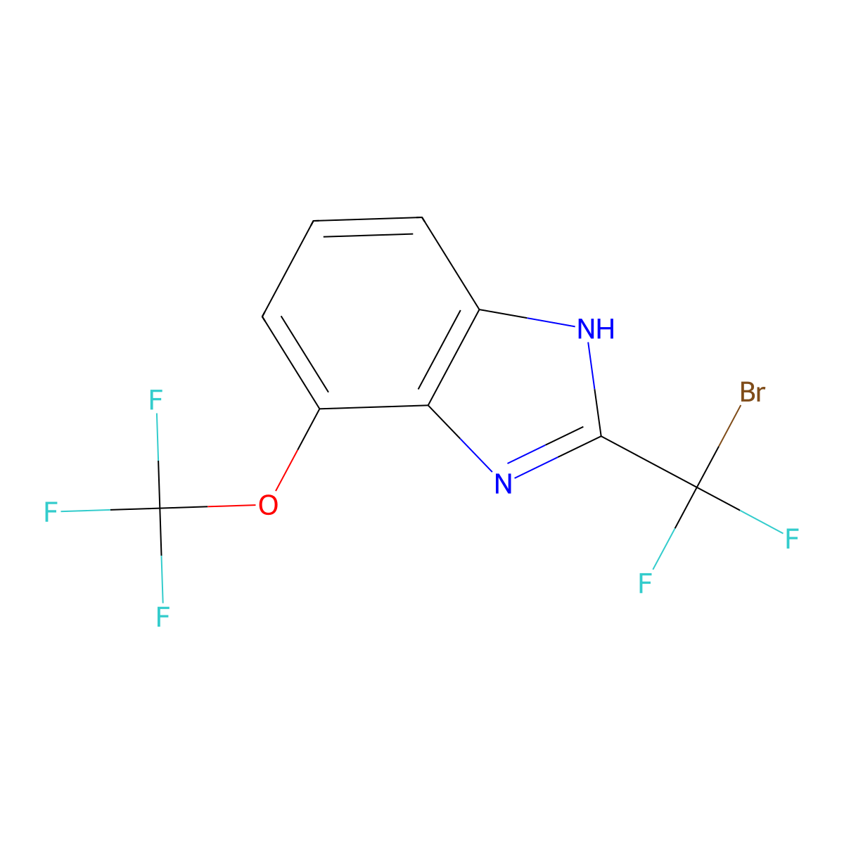 2-[Bromo(difluoro)methyl]-4-(trifluoromethoxy)-1H-benzimidazole molecular structure, CAS 2366994-28-5