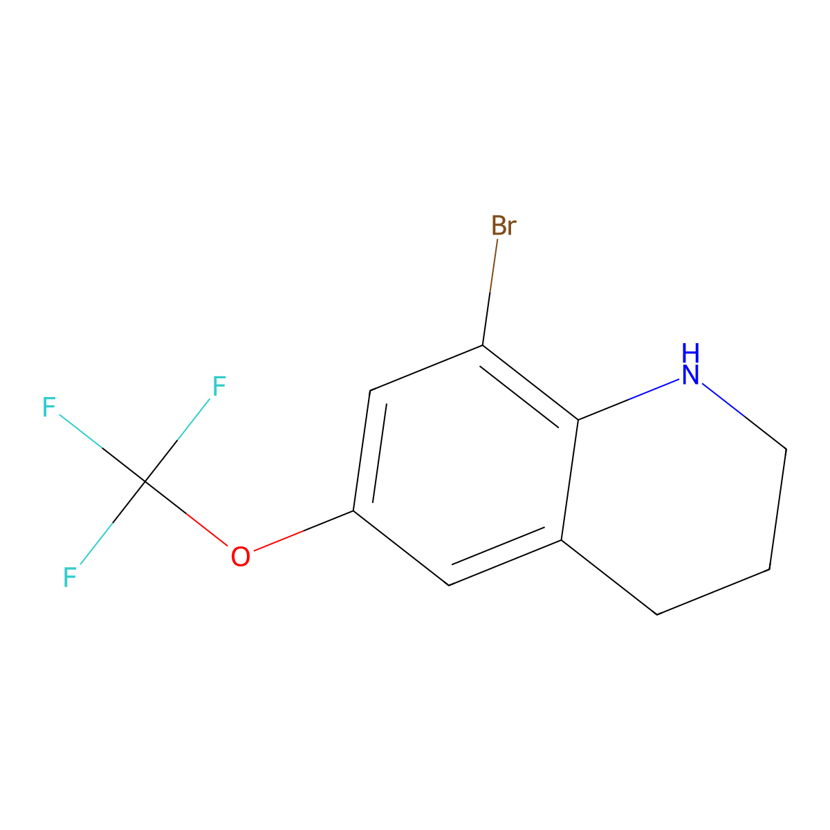 8-Bromo-6-(trifluoromethoxy)-1,2,3,4-tetrahydroquinoline molecular structure, CAS 2366994-29-6