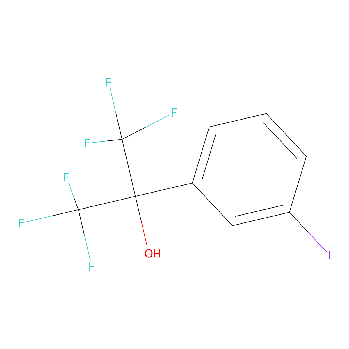 1,1,1,3,3,3-Hexafluoro-2-(3-iodophenyl)propan-2-ol molecular structure, CAS 2366994-34-3