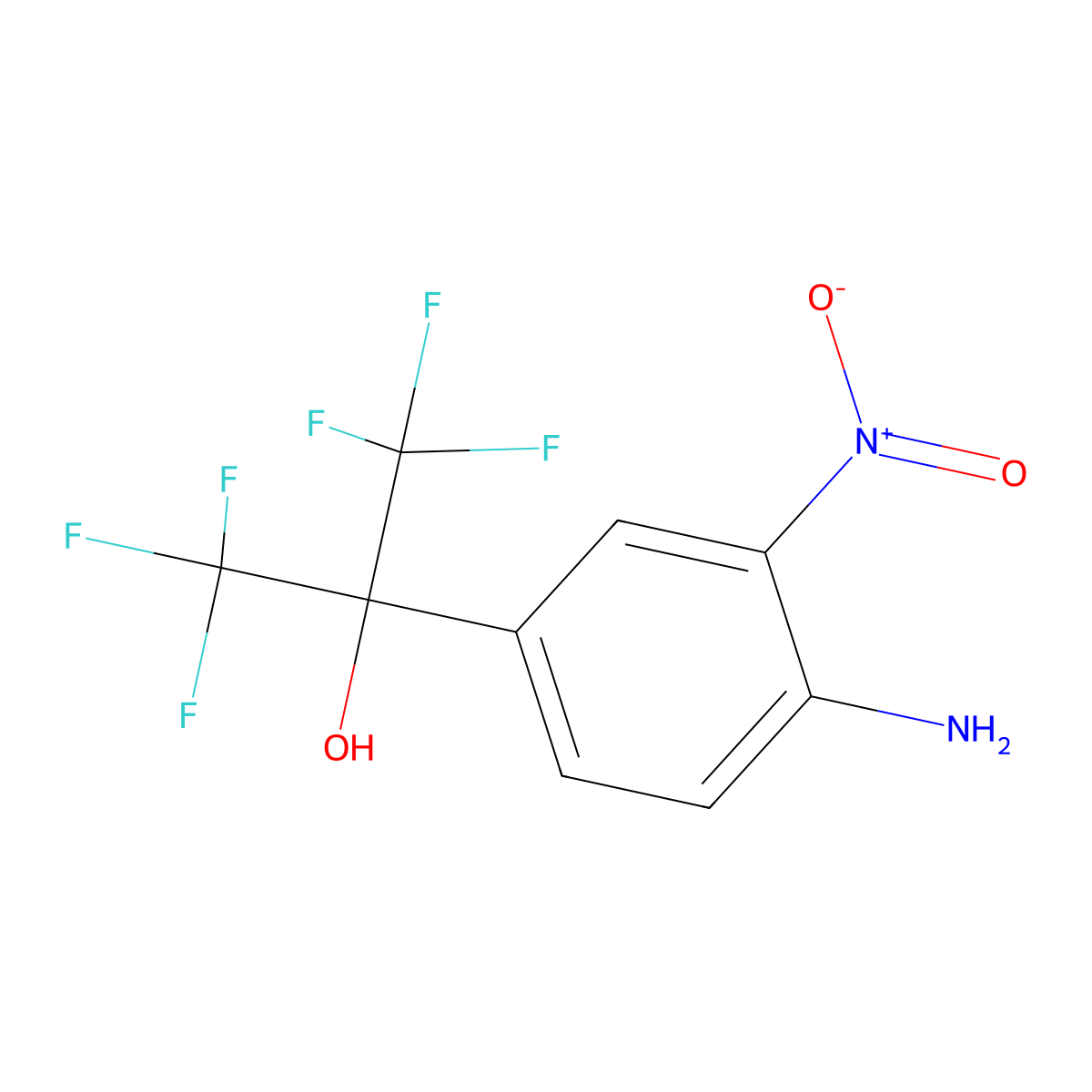 2-(4-Amino-3-nitrophenyl)-1,1,1,3,3,3-hexafluoropropan-2-ol molecular structure, CAS 2366994-36-5