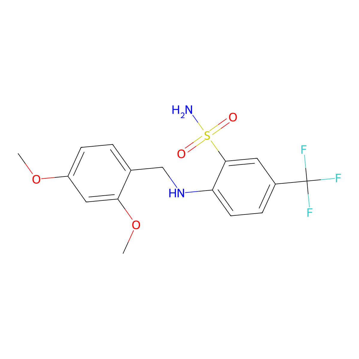 2-[(2,4-Dimethoxyphenyl)methylamino]-5-(trifluoromethyl)benzenesulfonamide molecular structure, CAS 2366994-37-6