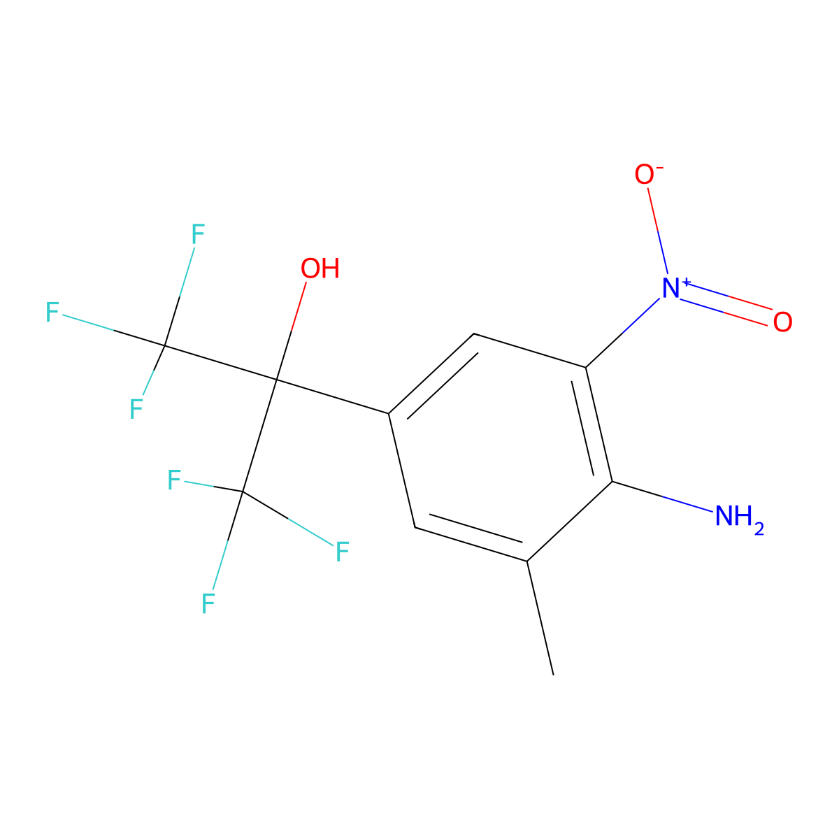 2-(4-Amino-3-methyl-5-nitrophenyl)-1,1,1,3,3,3-hexafluoropropan-2-ol molecular structure, CAS 2366994-38-7