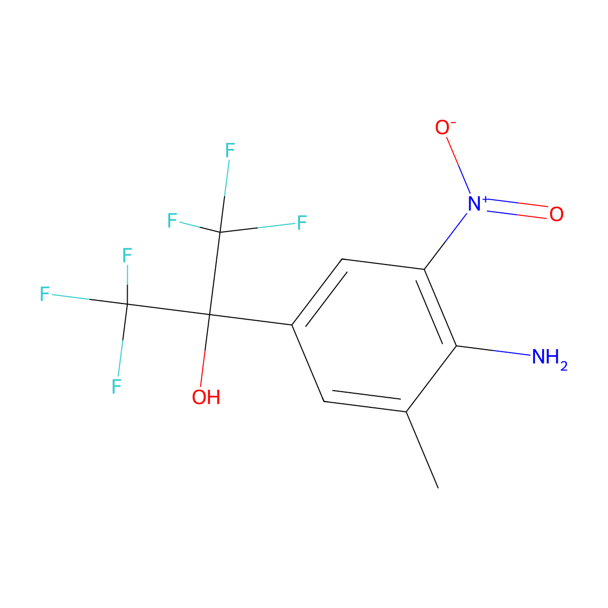 2-(4-Amino-3-methyl-5-nitrophenyl)-1,1,1,3,3,3-hexafluoropropan-2-ol molecular structure, CAS 2366994-38-7