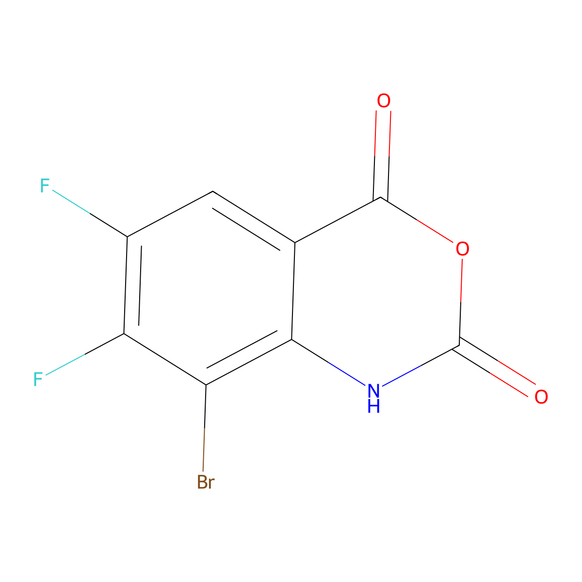 8-Bromo-6,7-difluoro-1H-3,1-benzoxazine-2,4-dione molecular structure, CAS 2366994-39-8