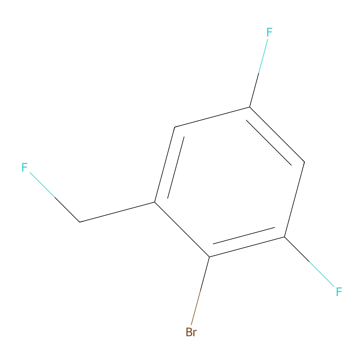 2-Bromo-1,5-difluoro-3-(fluoromethyl)benzene molecular structure, CAS 2366994-41-2
