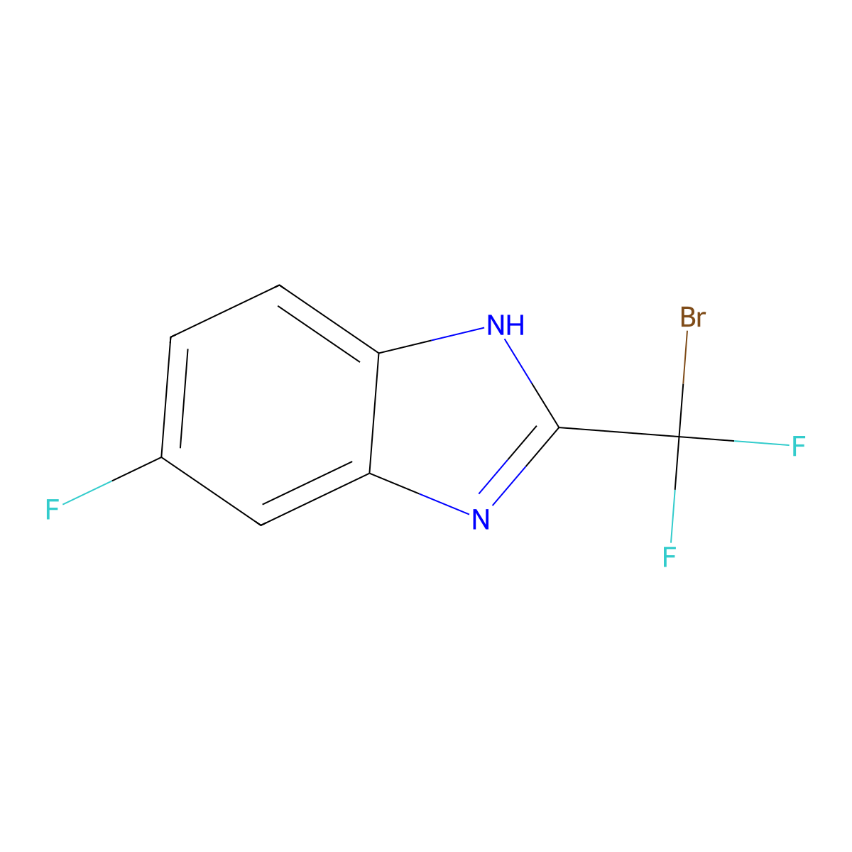 2-[Bromo(difluoro)methyl]-5-fluoro-1H-benzimidazole molecular structure, CAS 2366994-42-3
