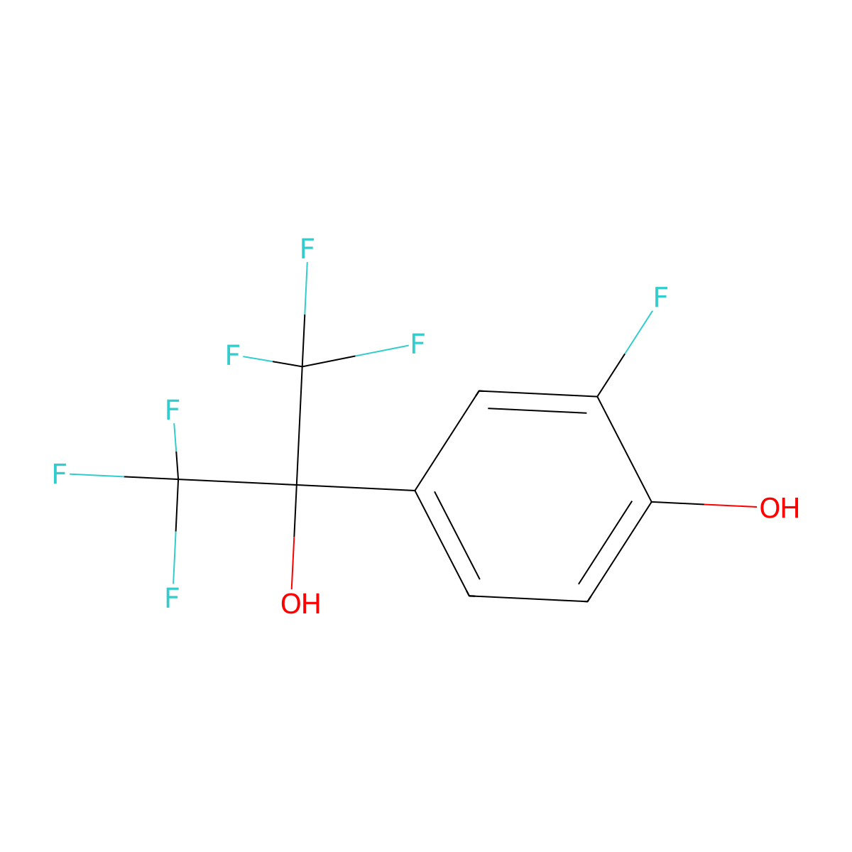2-Fluoro-4-(1,1,1,3,3,3-hexafluoro-2-hydroxypropan-2-yl)phenol molecular structure, CAS 2366994-49-0