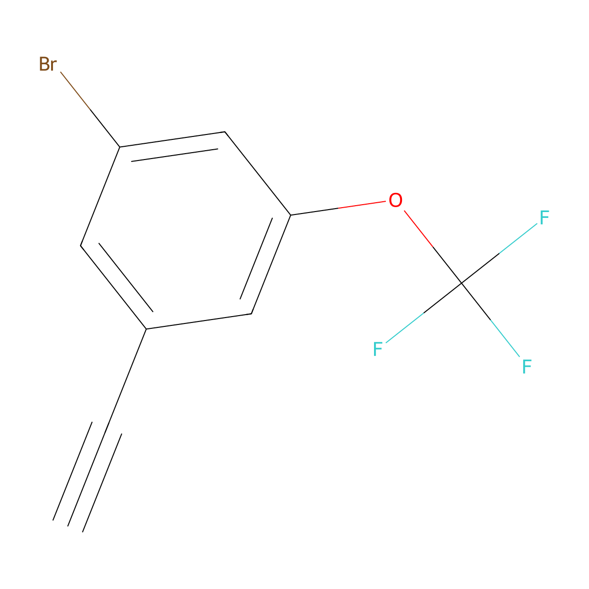 1-Bromo-3-ethynyl-5-(trifluoromethoxy)benzene molecular structure, CAS 2366994-52-5