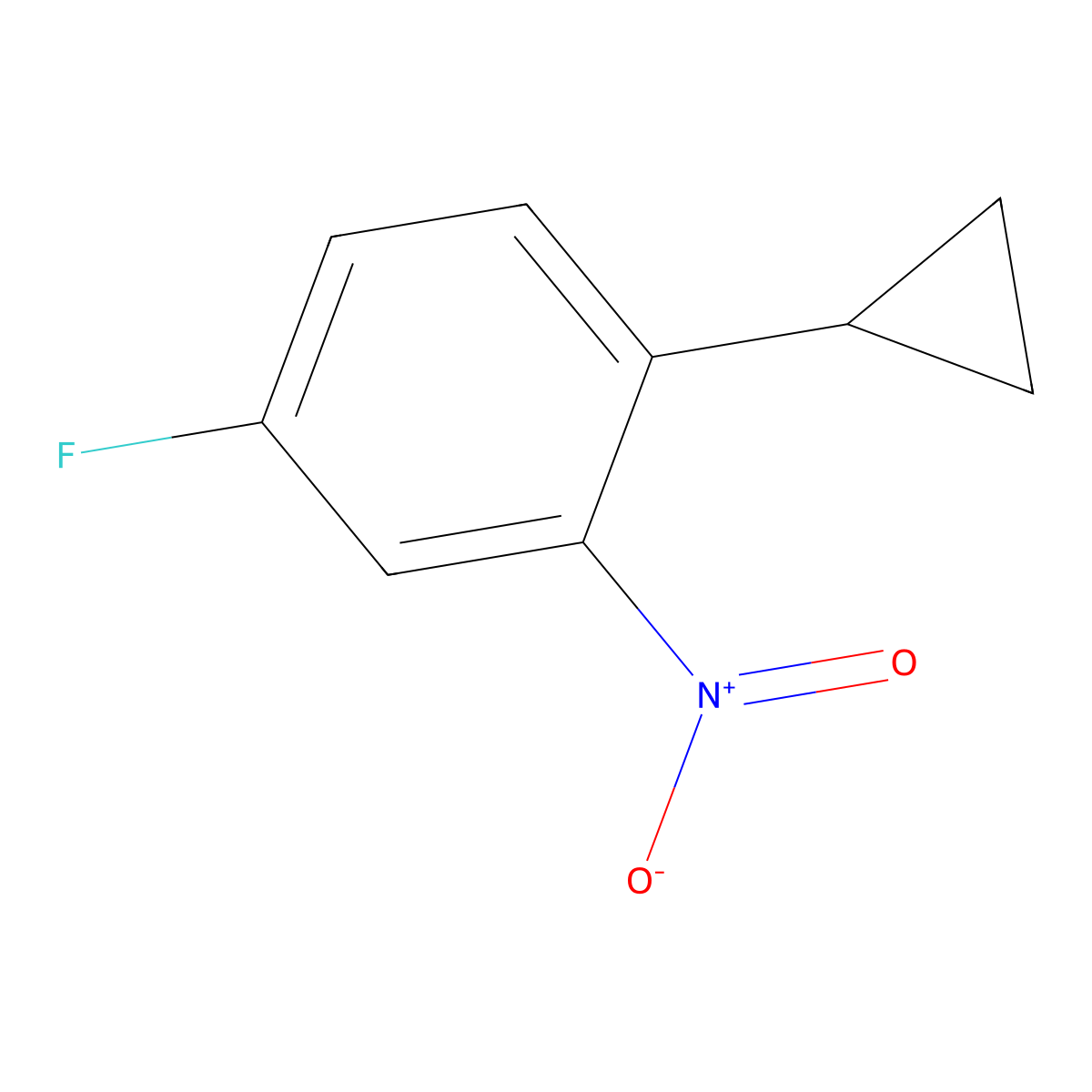 1-Cyclopropyl-4-fluoro-2-nitrobenzene molecular structure, CAS 2366994-53-6