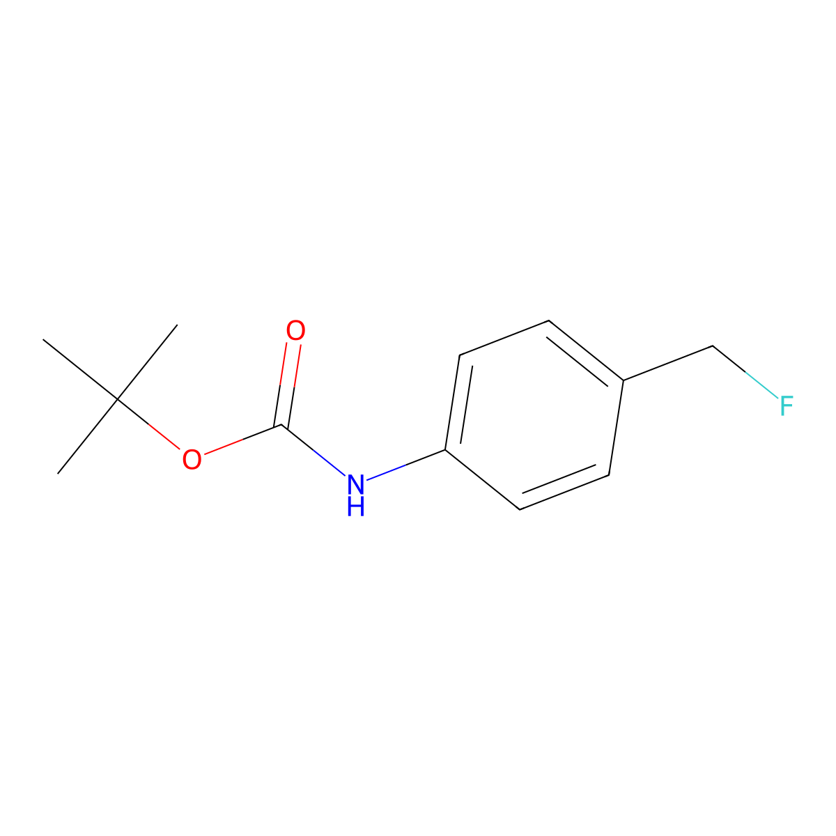4-(Fluoromethyl)aniline, N-Boc protected molecular structure, CAS 2366994-54-7